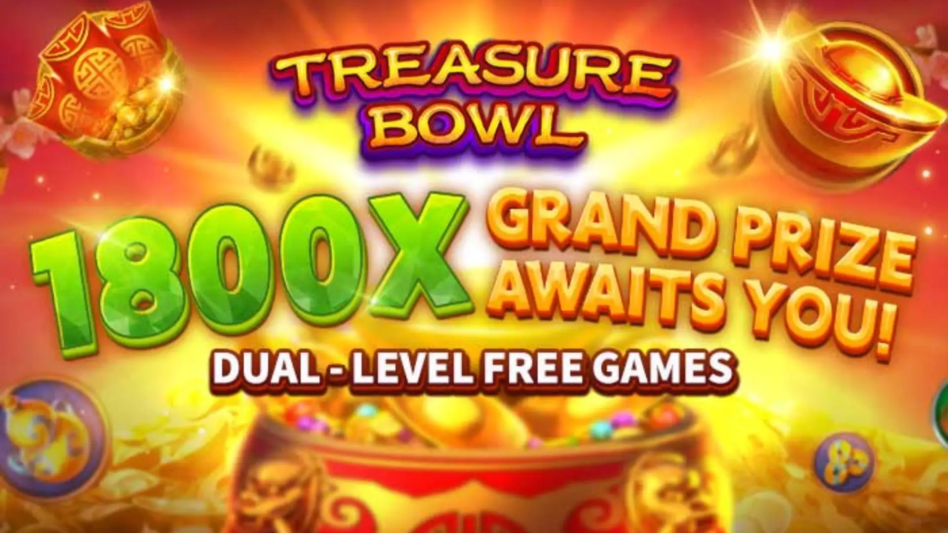 Multiplicadores Treasure Bowl xx777 - 7777x Máximo com Tigela Dourada